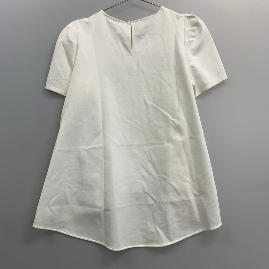 新品同様◆アベニールエトワール タックパフスリーブフレアカットソー ホワイト レディース サイズ38 Aveniretoile 【AFB48】
