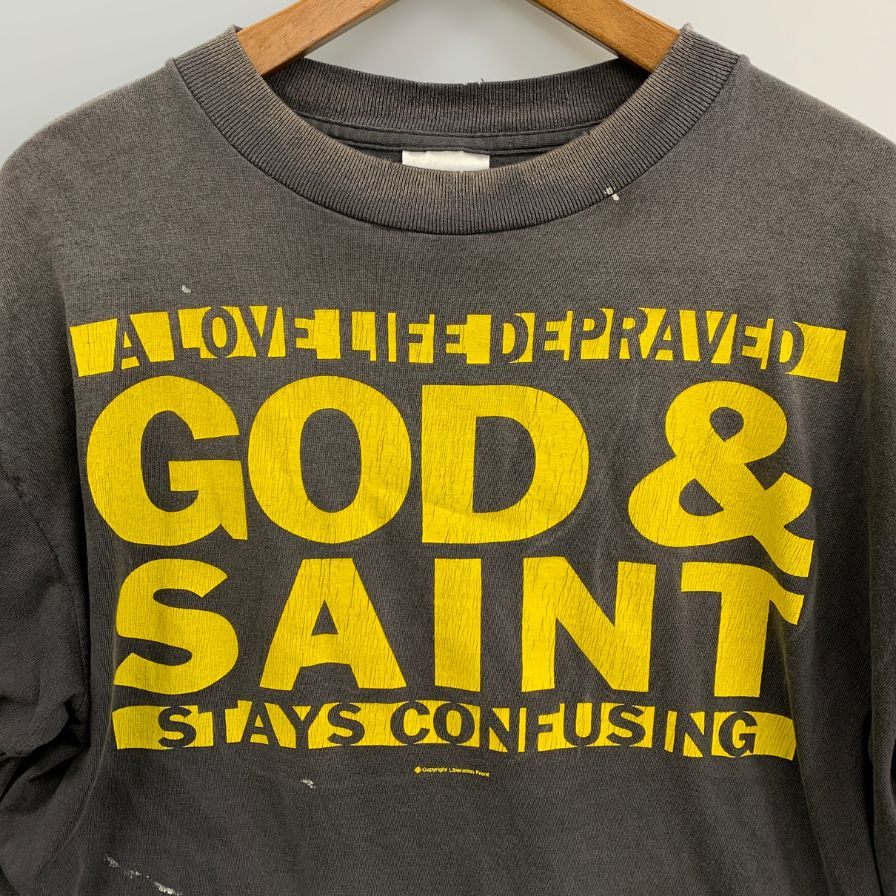 極美品◆セントマイケル 26SS 半袖Tシャツ ダメージ加工 グレー メンズ サイズS SM-MK8-0000-004 SAINT MICHAEL 【AFB35】