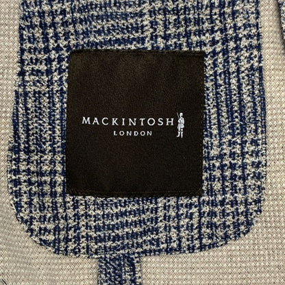 美品◆マッキントッシュ ロンドン コットン混合 テイラードジャケット ラニフィーチョ ローマ生地 メンズ サイズ 36 チェック ブルー系 MACKINTOSH LONDON 【AFA18】