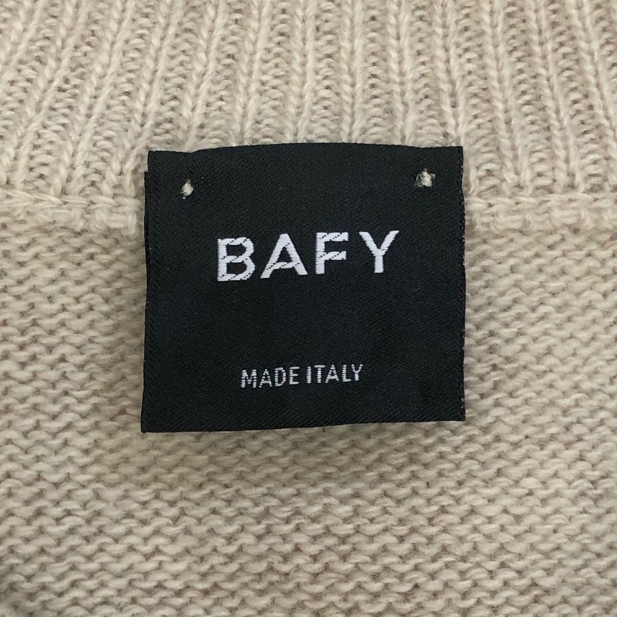 中古◆バフィー ウール リネン 混合 クールネック ニット メンズ サイズ 44 ブラウン系 BAFY 【AFB28】