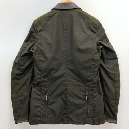中古◆バブアー ハンティングジャケット ビーコン スポーツ ジャケット コットン 切替 レザー カーキ メンズ サイズXS Barbour BEACON SPORTS JACKET 【AFB52】