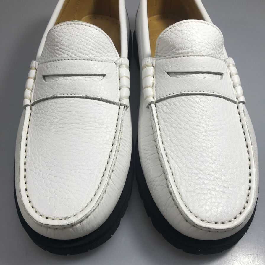 パラブーツ コロー ローファー  メンズ ホワイト グレインレザー サイズUK6.5 Paraboot 約25.5cm【AFD3】