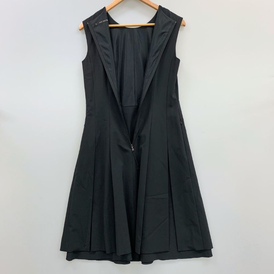 美品◆フォクシー ワンピース ロング ノースリーブ ポリエステル 27907 ブラック レディース サイズ40 FOXEY 【AFB8】