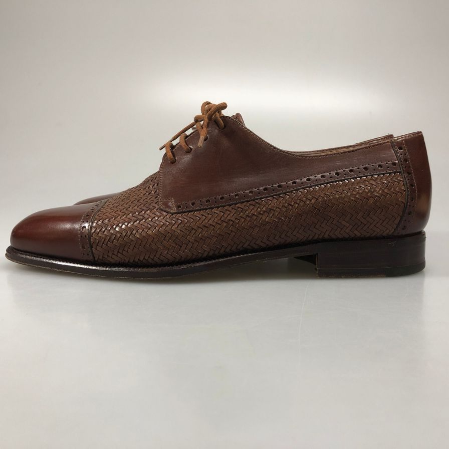 タニノクリスチー 131526 パンチドキャップトゥ カーフ イントレチャート ブラウン UK6.5 TANINO CRISCI 約25.0cm【AFC30】