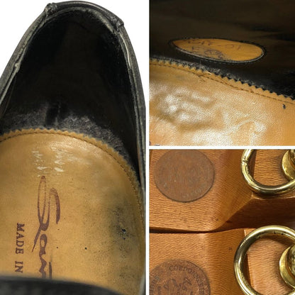 サントーニ レザーシューズ 51071 Uチップ メンズ サイズ6.5 ブラック Santoni 約26.5cm【AFC44】