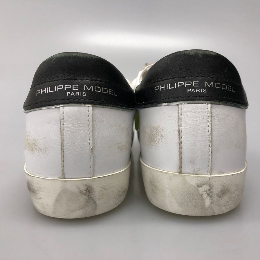 フィリップモデル スニーカー サイズ37 ホワイト系 レザー ブラック レディース PHILIPPE MODEL 約23.5cm【AFC34】