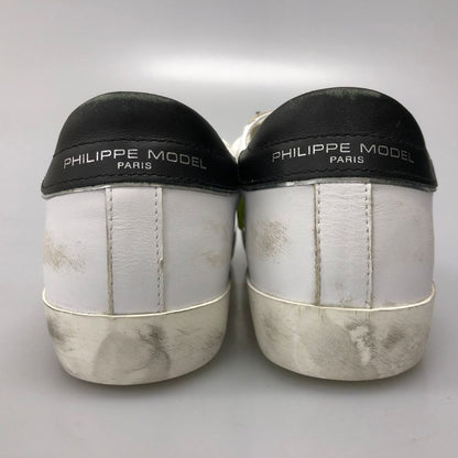 フィリップモデル スニーカー サイズ37 ホワイト系 レザー ブラック レディース PHILIPPE MODEL 約23.5cm【AFC34】