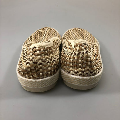 リビエラ スリッポン 編み込み レザー メッシュ シューズ マルチカラー ベージュ メンズ サイズ 44 RIVIERAS 約28.0cm【AFC49】