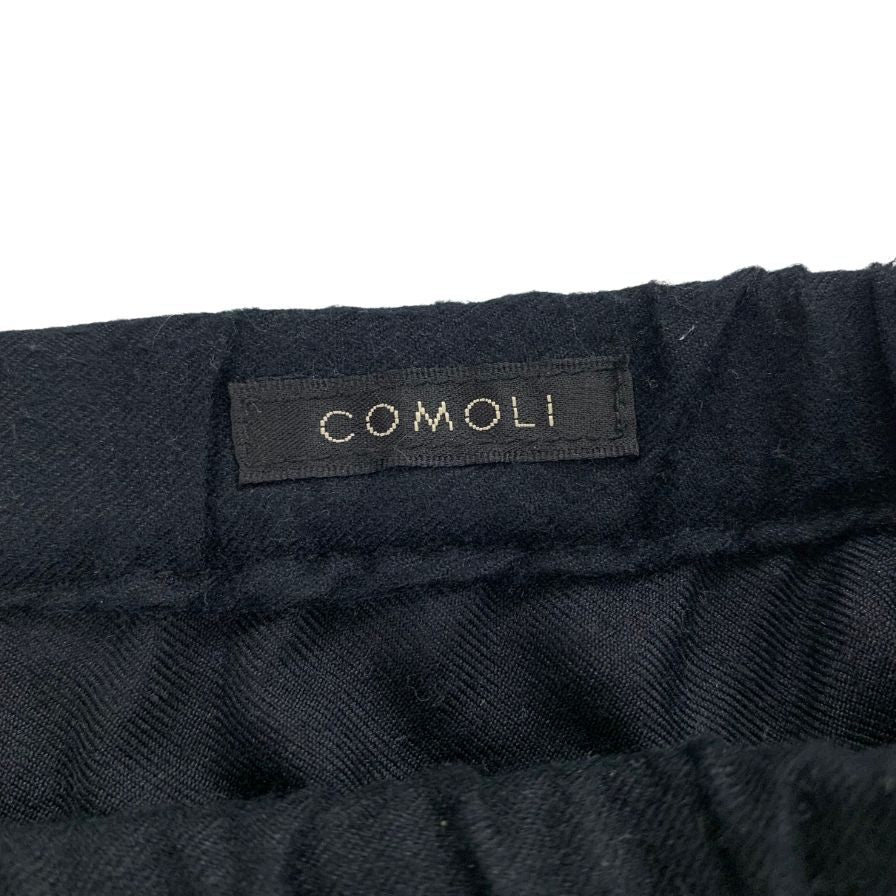 極美品◆コモリ シルクネル ドローストリングパンツ X01-03013  メンズ サイズ2 ブラック COMOLI SILK FLANNEL PANTS 【AFB8】