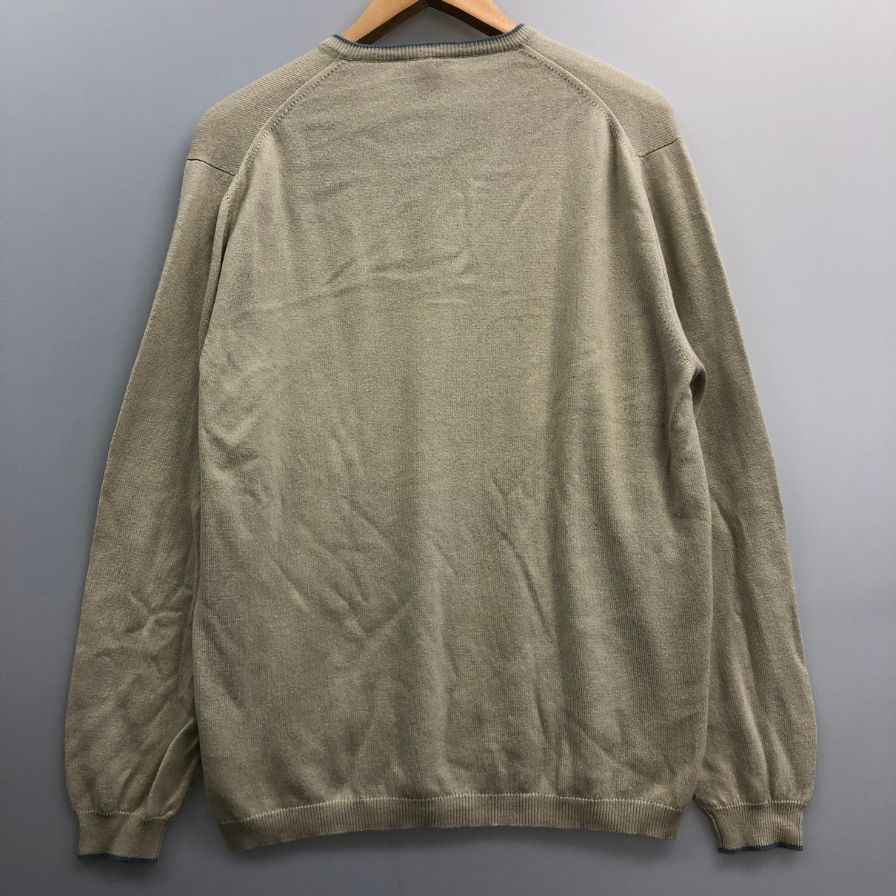 美品◆エルメネジルドゼニア ニットセーター シルク カシミヤ Vネック ベージュ系 サイズ50 メンズ Ermenegildo Zegna 【AFB41】