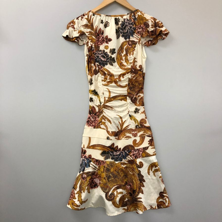 美品◆ジャストカヴァリ ノースリーブワンピース フラワー柄 レディース サイズ42 justcavalli 【AFB2】