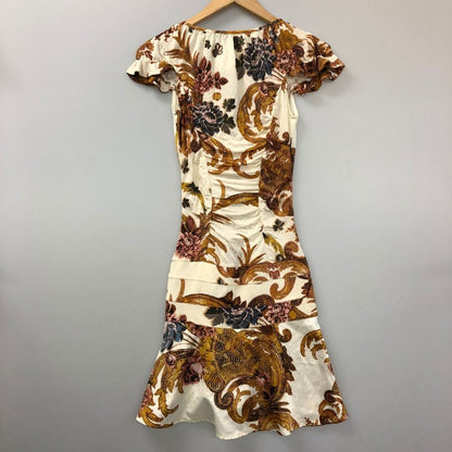 美品◆ジャストカヴァリ ノースリーブワンピース フラワー柄 レディース サイズ42 justcavalli 【AFB2】