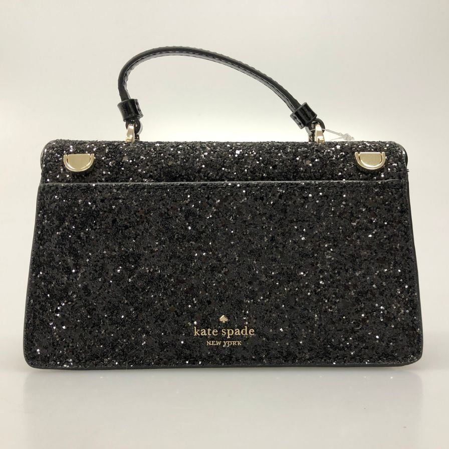 ケイトスペード ハンドバッグ スモール スパンコール レザー 装飾 ブラック Kate spade【AFE1】