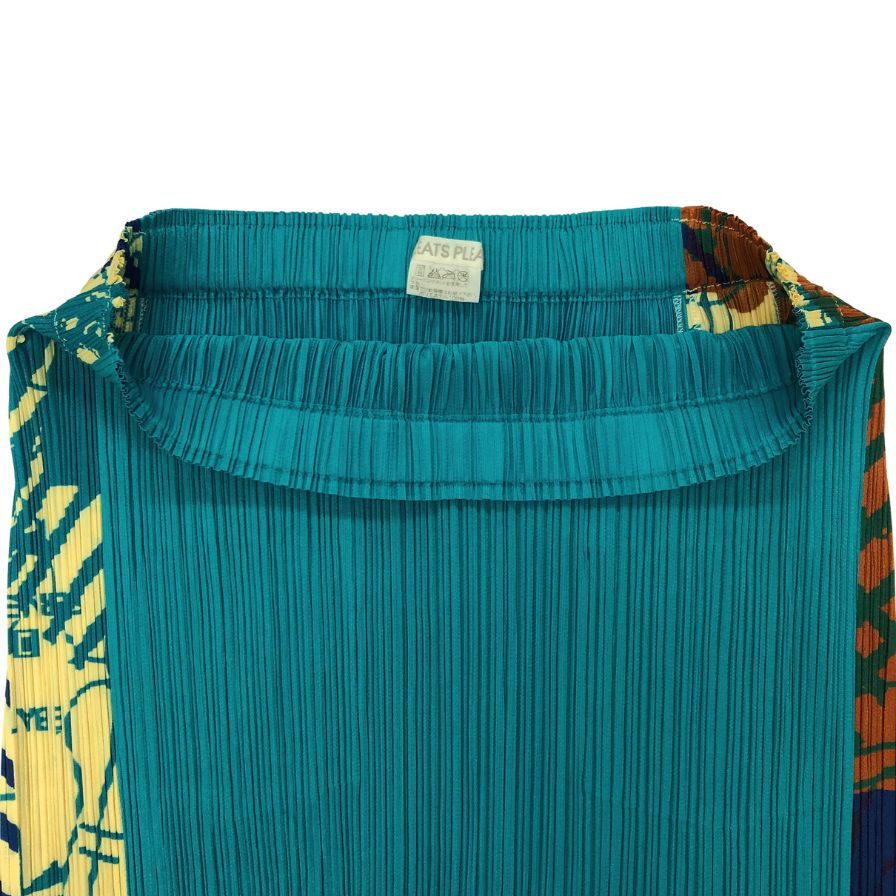 プリーツプリーズ イッセイミヤケ 02SS ロングスカート サイドスリット グリーン系 レディース サイズ1 PP22-JG776 PLEATS PLEASE ISSEY MIYAKE【AFB1】