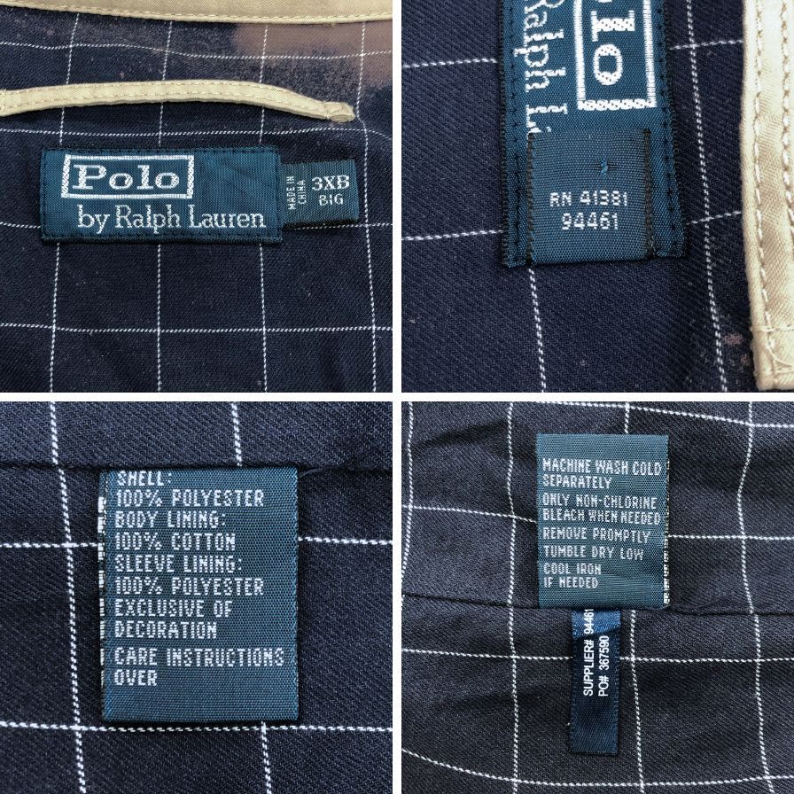 ポロ ラルフローレン 90S ブルゾン スウィングトップ コットン ベージュ サイズ3XB メンズ Polo Ralph Lauren【LA】