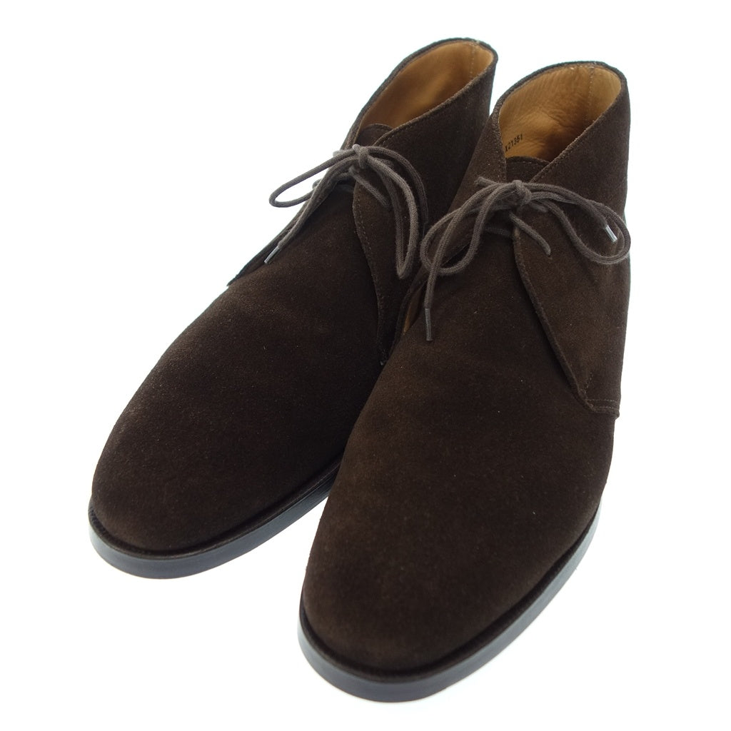 クロケット&ジョーンズ レザーシューズ チャッカブーツ チャートシー スエード ブラウン サイズUK7E CROCKETT&JONES CHERTSEY スエードシューズ 約25.5cm【LA】【中古】