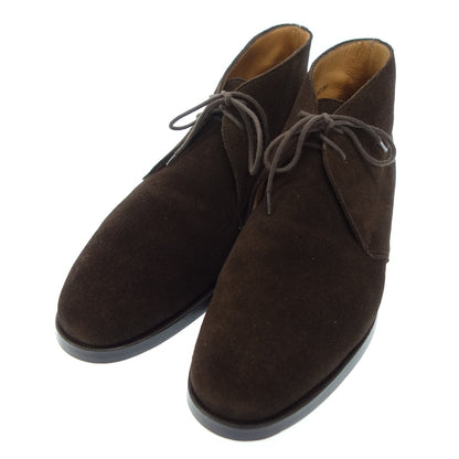 クロケット&ジョーンズ レザーシューズ チャッカブーツ チャートシー スエード ブラウン サイズUK7E CROCKETT&JONES CHERTSEY スエードシューズ 約25.5cm【LA】【中古】