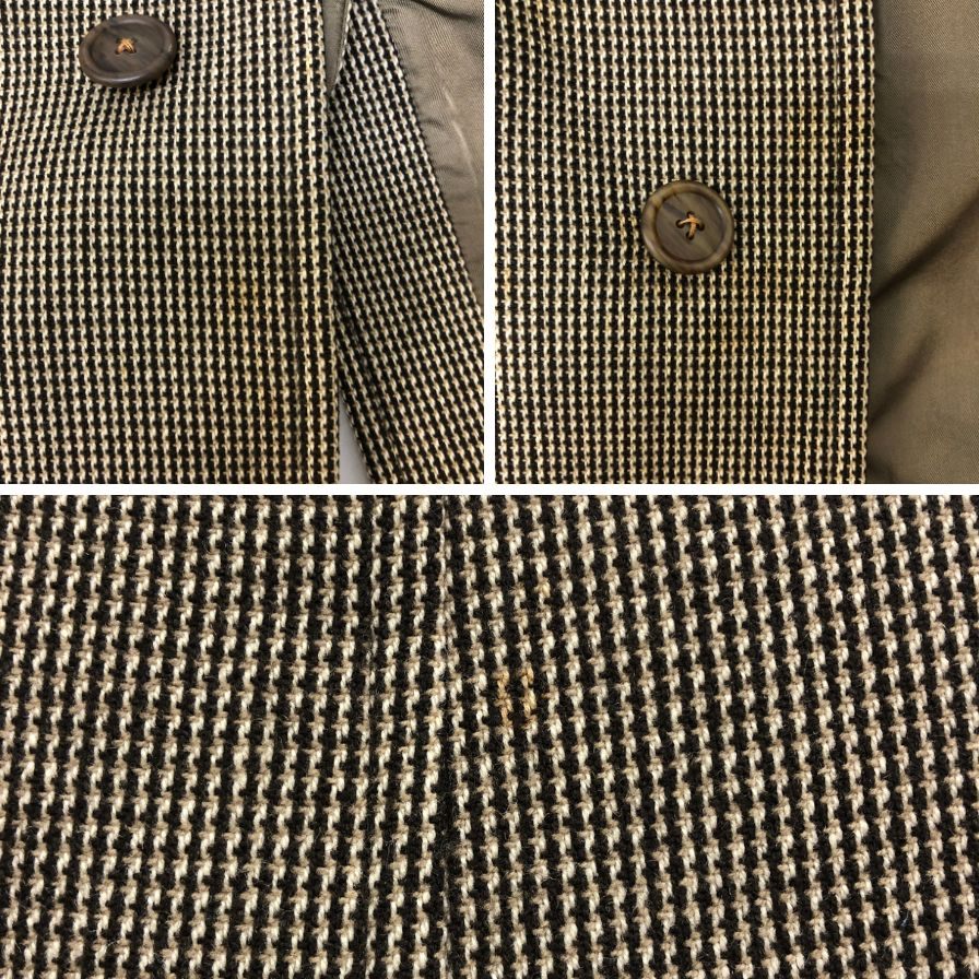 中古◆バーバリー ステンカラーコート ウール 千鳥格子 ブラウン系 メンズ サイズS BURBERRY 【AFF13】