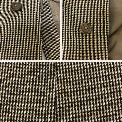 中古◆バーバリー ステンカラーコート ウール 千鳥格子 ブラウン系 メンズ サイズS BURBERRY 【AFF13】