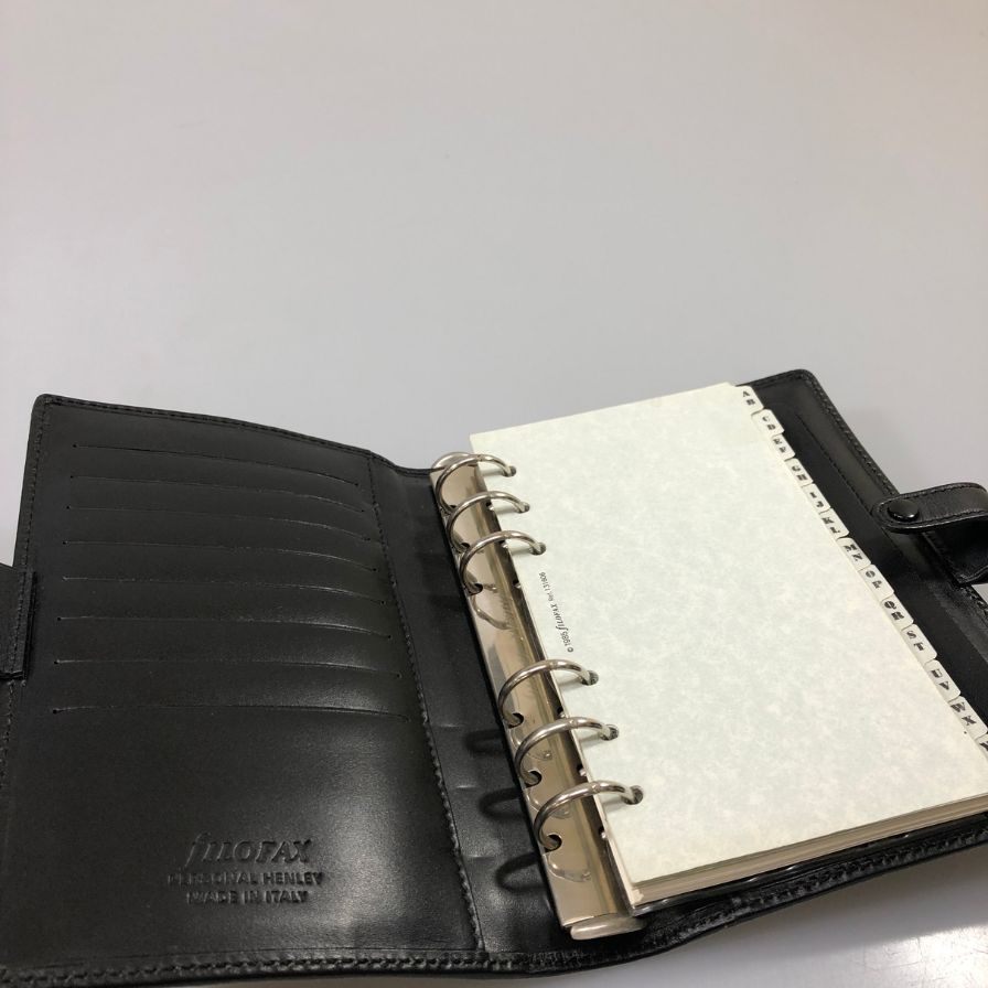 ファイロファックス システム手帳カバー ブラック レザー filofax【AFI22】【中古】