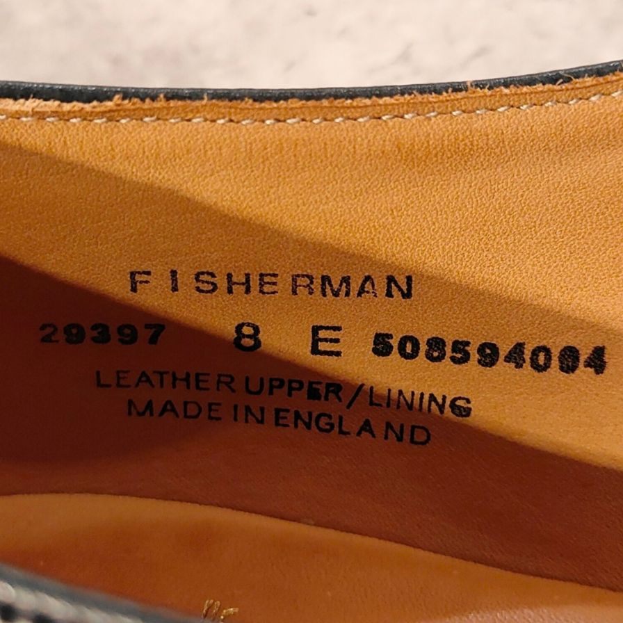 クロケット＆ジョーンズ SUBS フィッシャーマン グルカサンダル ネイビー  グレインレザー 314ラスト サイズUK8E CROCKETT&JONES ビジネスシューズ 約26.5cm【LA】【中古】