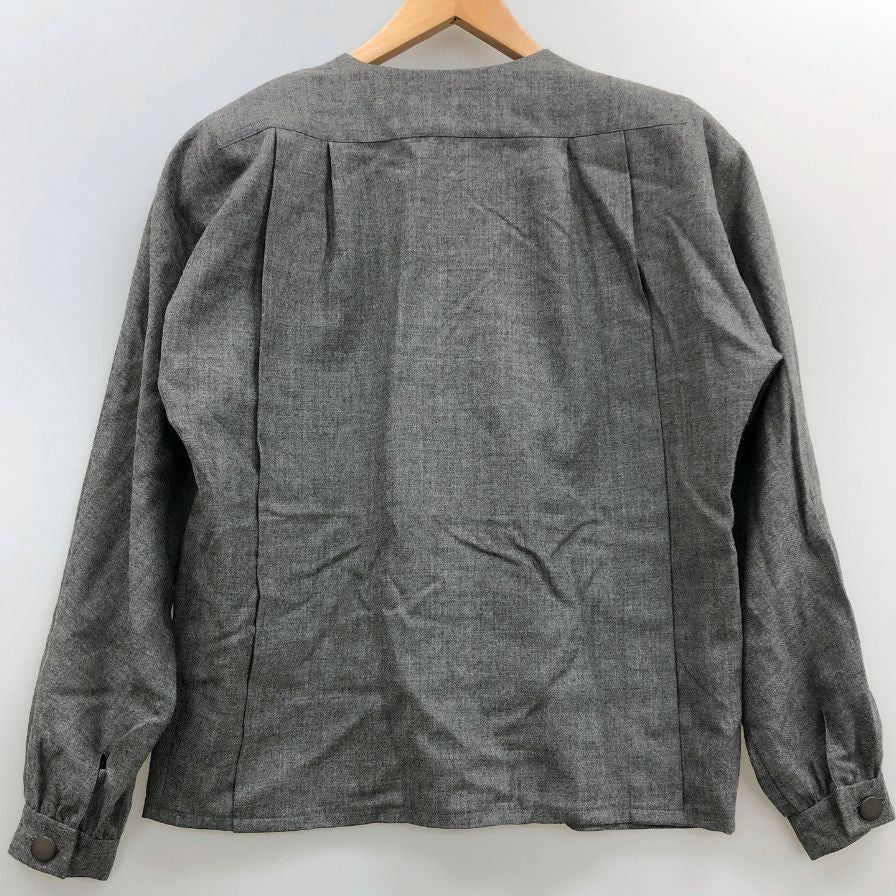 中古◆クリスチャンディオール プレタポルテ ジャケット バンドカラー ウール レディース サイズ7 グレー系 Christian Dior PRET-A-PORTER 【AFB48】