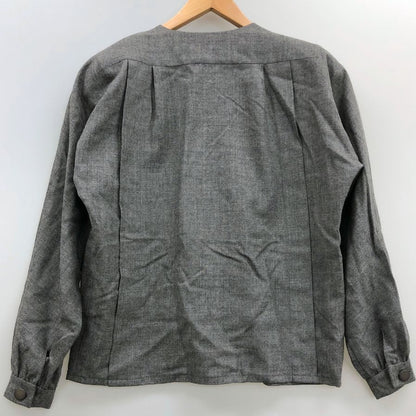 中古◆クリスチャンディオール プレタポルテ ジャケット バンドカラー ウール レディース サイズ7 グレー系 Christian Dior PRET-A-PORTER 【AFB48】