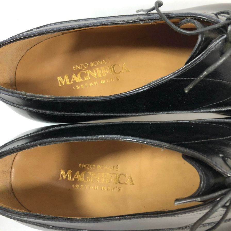 エンツォ ボナフェ マニフィカ ISETAN MEN'S 最高級ライン レザーシューズ ストレートチップ メンズ サイズUK7 ブラック Enzo Bonafe MAGNIFICA 約26.0cm【AFC48】