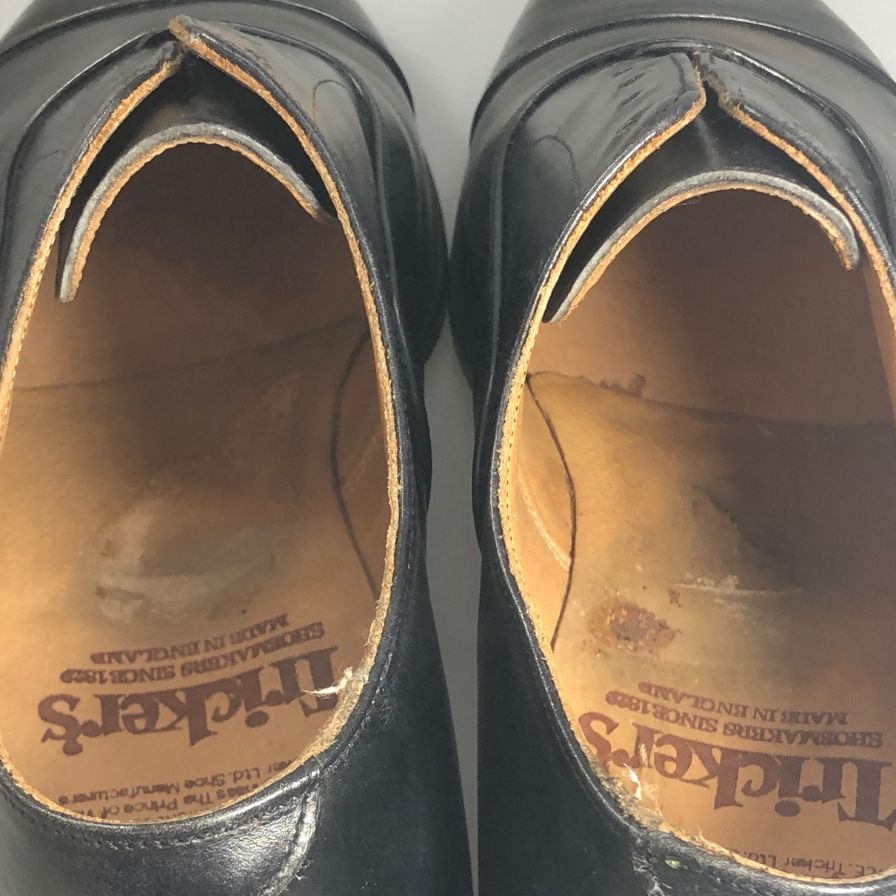 トリッカーズ レザーシューズ ストレートチップ カーフ ブラック 8042 ブラック メンズ サイズ 7.5 Tricker`s APPLETON ビジネスシューズ 約25.5cm【LA】【中古】