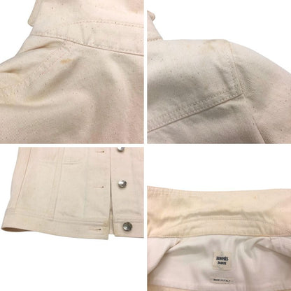 中古◆エルメス デニムジャケット セリエボタン ホワイト レディース サイズ34 HERMES 【AFB32】