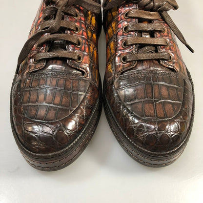 ベルルッティ アリゲーター スニーカー S3663 TDM RUST ALLIGATOR サイズ8 メンズ ブラウン Berluti 約27.0cm【AFC50】