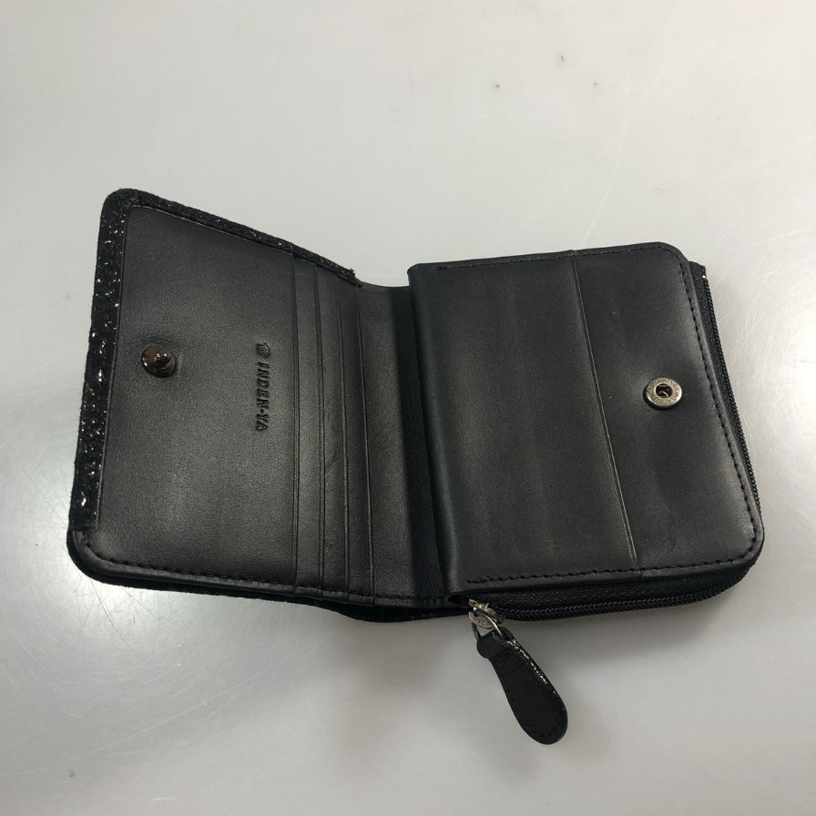 印傳屋 財布 財布 二つ折り コンパクト ミニウォレット ブラック系【AFI16】