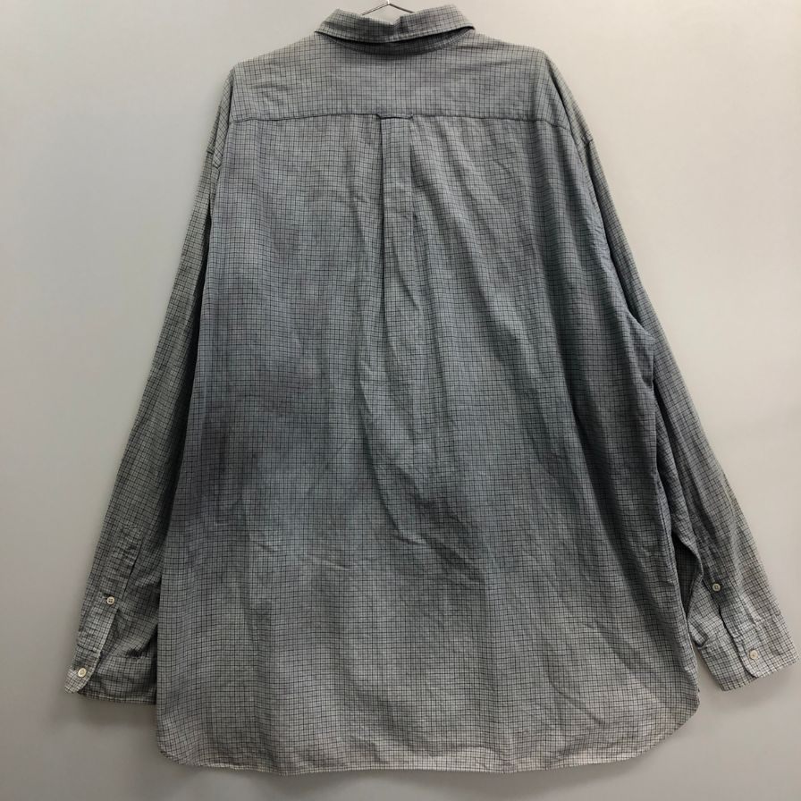 中古◆ラルフローレン ボタンダウンシャツ 90S ブルー系 チェック メンズ サイズ3XL Ralph Lauren 【AFB38】