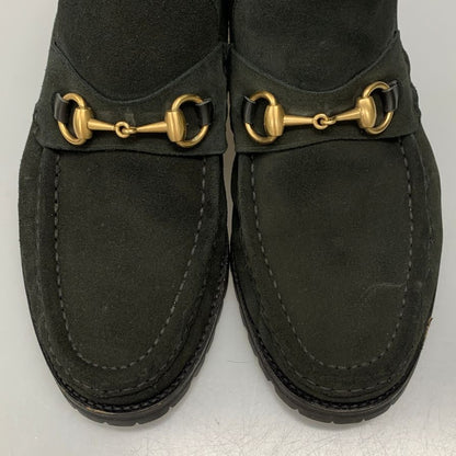 グッチ ビット ブーツ スエード ブラック UK9D メンズ イタリア製 GUCCI 約27.5cm【AFD12】