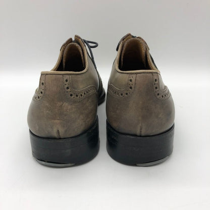 ディメッラ レザーシューズ メダリオン パンチドキャップトゥ カーフ メンズ ベージュ系 サイズUK6 DI MELLA 約25.0cm【PTM】