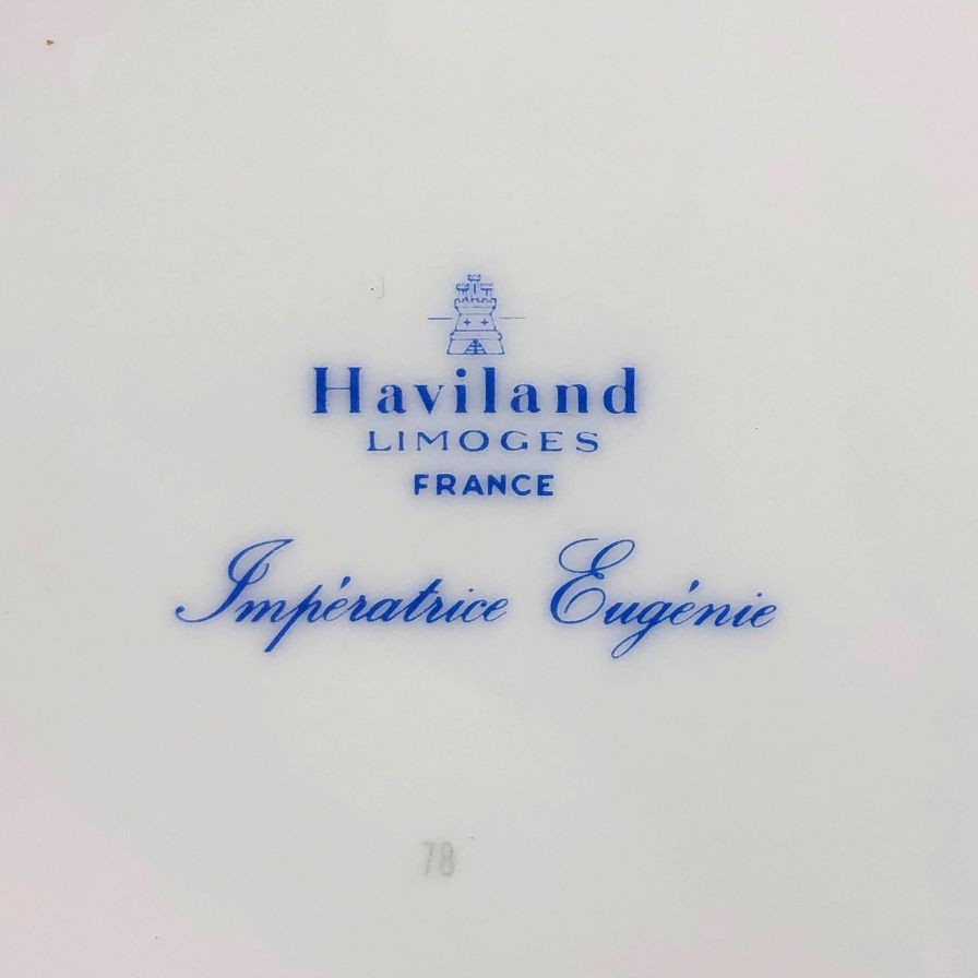 アビランド リモージュ アンペラトリス ユジェニー プレート 皿 4枚セット スミレ柄  ホワイト系19cm Haviland LIMOGES【AFB55】【中古】