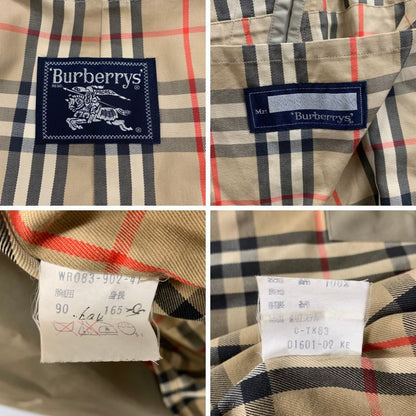 美品◆バーバリー トレンチコート 旧タグ 3枚袖 英国製 ベージュ メンズ サイズS程度 Burberry 【AFA23】