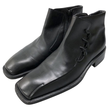 チェザーレ パチョッティ レザーブーツ サイドジップ カーフ ブラック サイズ6 CESARE PACIOTTI 約24.0cm【AFC42】