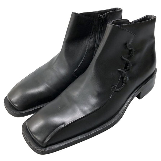 チェザーレ パチョッティ レザーブーツ サイドジップ カーフ ブラック サイズ6 CESARE PACIOTTI 約24.0cm【AFC42】
