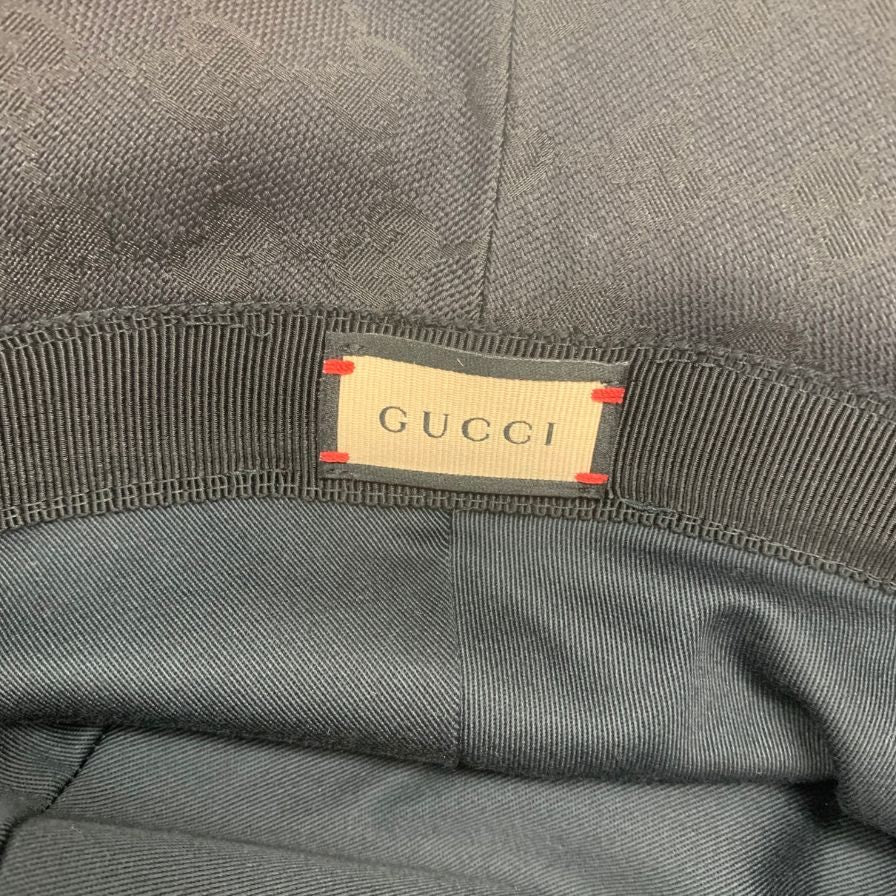 美品◆グッチ バケットハット GGキャンバス ブラック サイズL メンズ 576587 4HG53 GUCCI【AFI22】