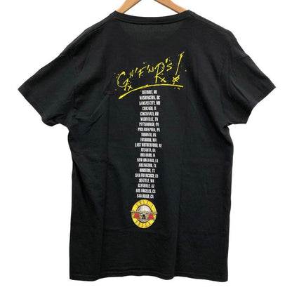 美品◆ガンズ＆ローゼス Tシャツ 公式 半袖 プリント バンド バンT ブラック メンズ サイズL GUNS＆ROSES 【AFB29】
