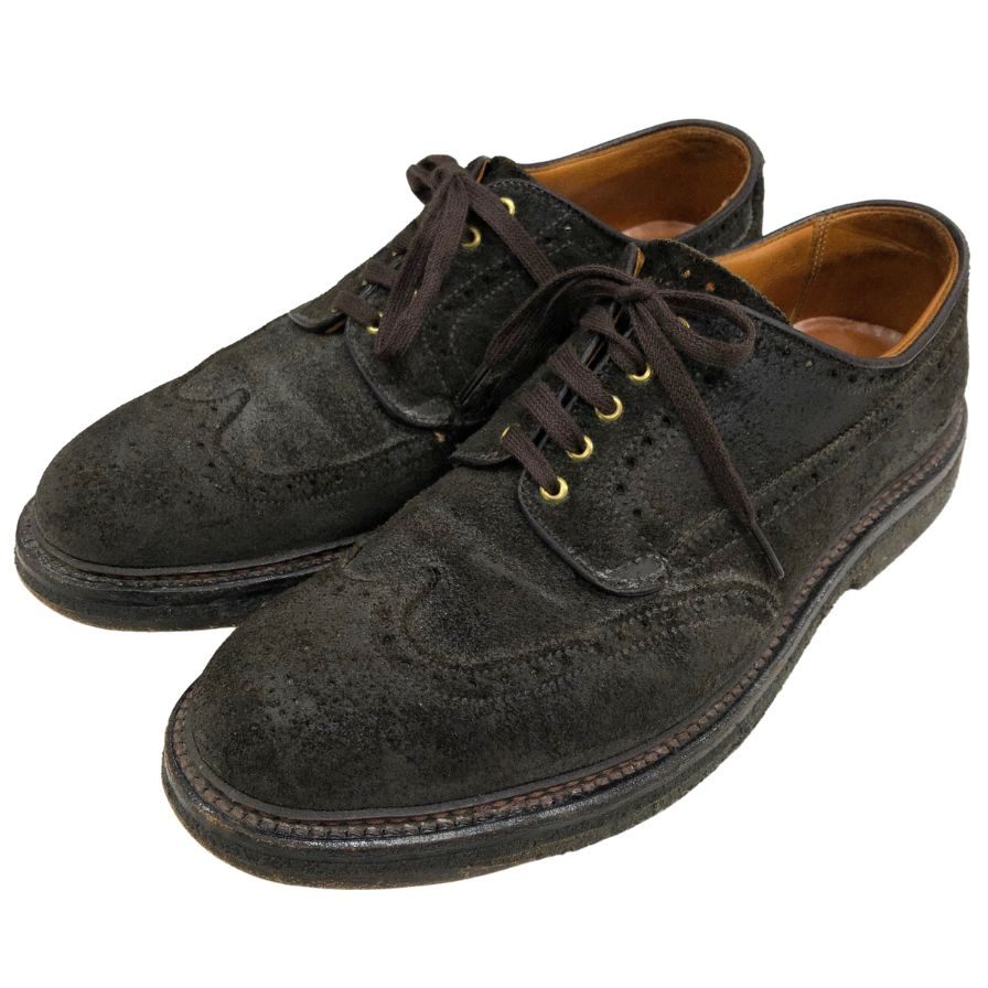 オールデン 31910 スウェード ウイングチップ シューズ モスグリーン サイズ7.5 ALDEN ビジネスシューズ 約25.5cm【LA】【中古】