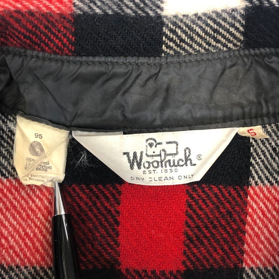 美品◆ウールリッチ シャツジャケット 70年代 三角タグ チェック ウール メンズ サイズS wool rich 【AFA16】