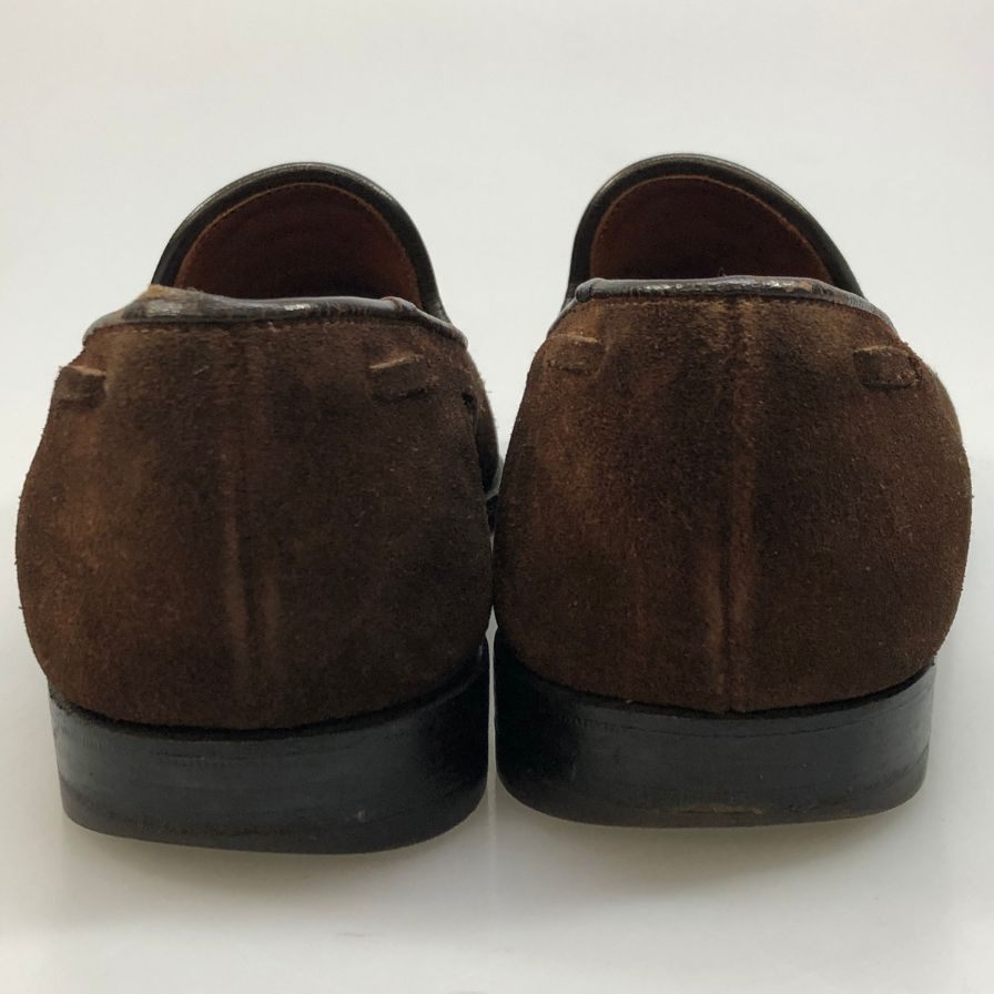 クロケット&ジョーンズ スエード タッセルローファー 6212-3095-01 ブラウン サイズ6E メンズ 革靴 CROCKETT&JONES CAVENDISH3 ローファー 約24.5cm【LA】【中古】