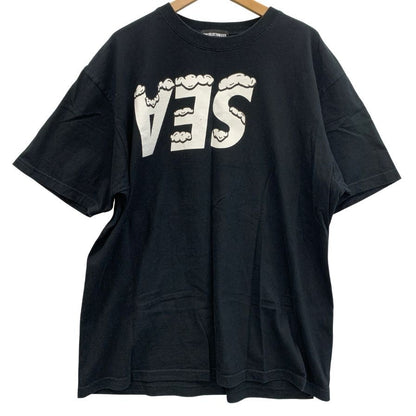 美品◆ゴッドセレクション×ウィンダンシー Tシャツ ブラック ロゴ メンズ サイズXL GOD SELECTION XXX×WIND AND SEA 【AFB7】