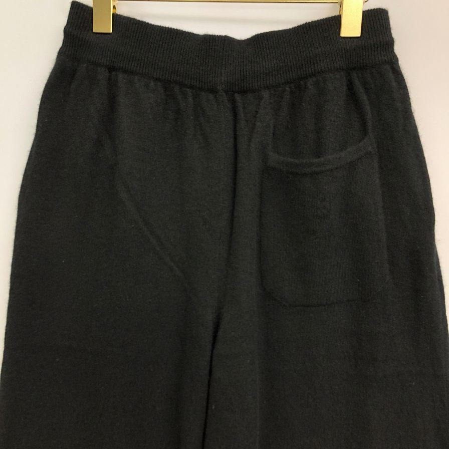 キャッシュ＆バルバ モンゴリアン カシミヤ ワイドパンツ OMCPT001 ブラック サイズ2 Cash & Barba 【AFB7】