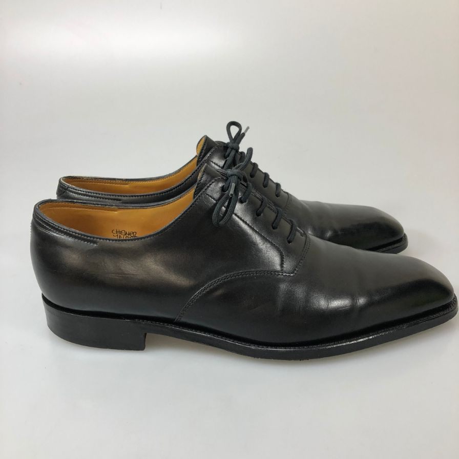 ジョンロブ プレーントゥ CHELMER チェルマー チゼルトゥ カーフ ブラック サイズUK7E JOHNLOBB ビジネスシューズ 約25.5cm【LA】【中古】