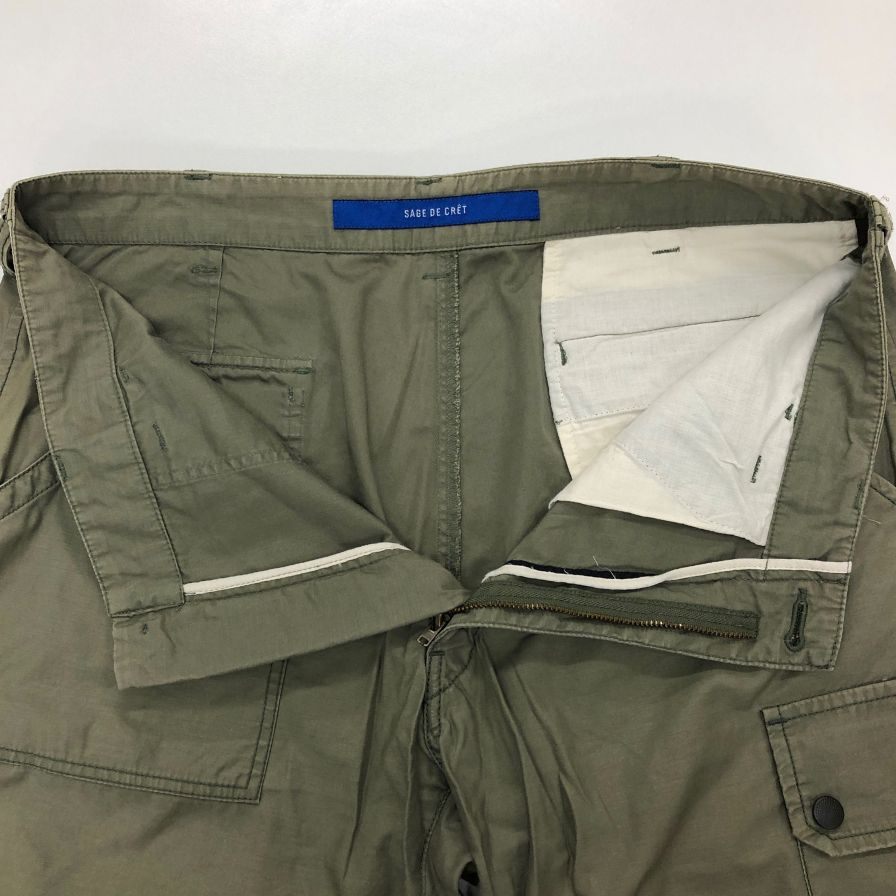 サージュデクレ カーゴパンツ 裾リプ ジョガータイプ メンズ サイズL カーキ SAGE DE CRE 【AFB35】