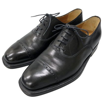 ストールマンテラッシ レザシューズ パンチドキャップトゥ ブラック サイズ38.5 SUTOR MANTELLASSI 約23.5cm【AFD6】
