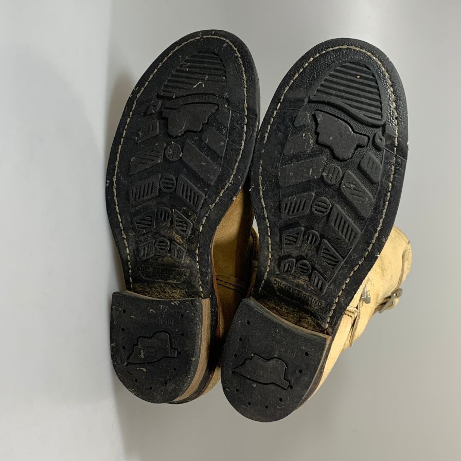 レッドウィング エンジニアブーツ スエード 8268 メンズ US7.5 ベージュ REDWING 約25.5cm【AFC28】
